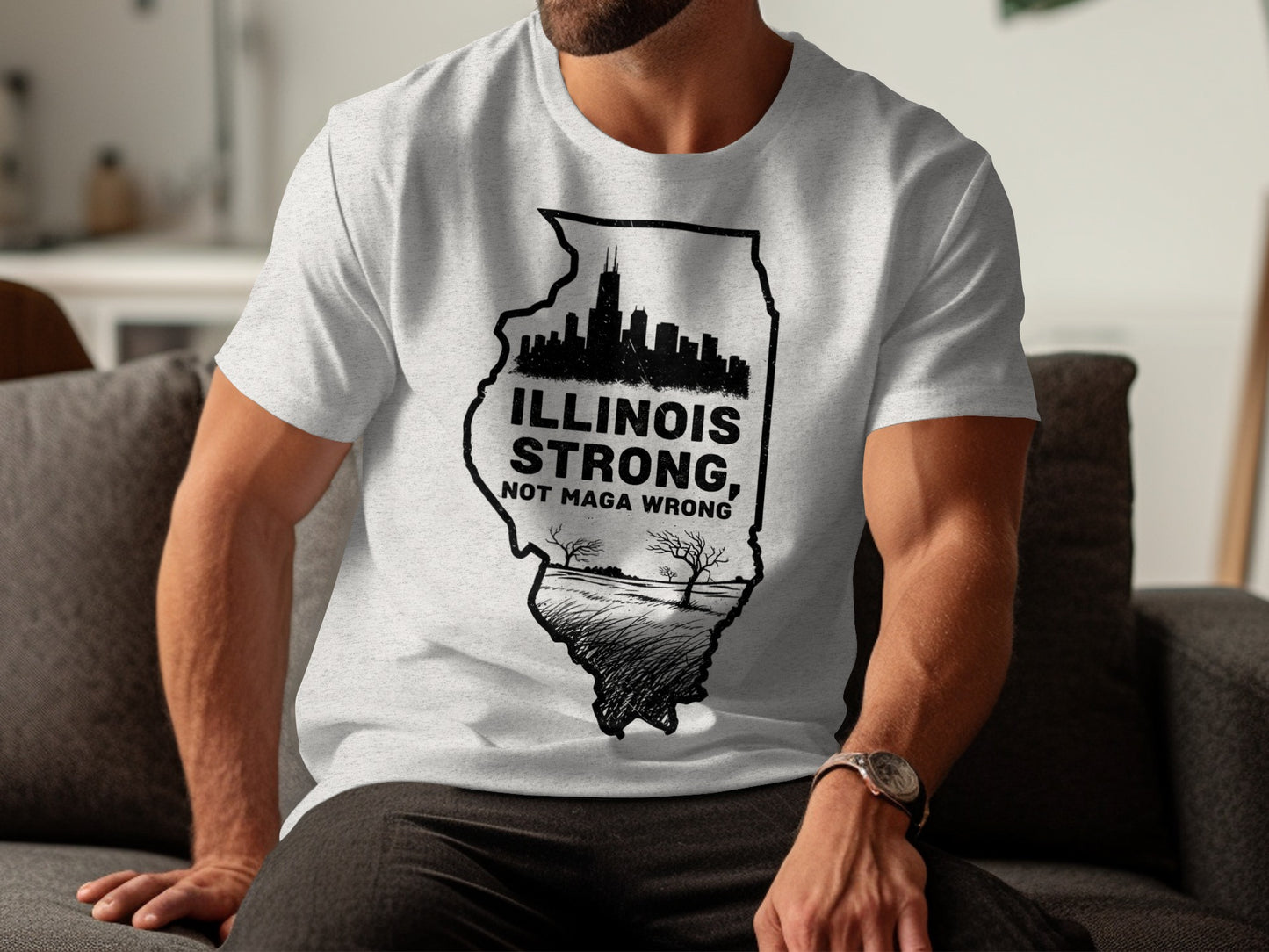 Illinois Strong Not Maga Wrong Graphic T-shirt product type