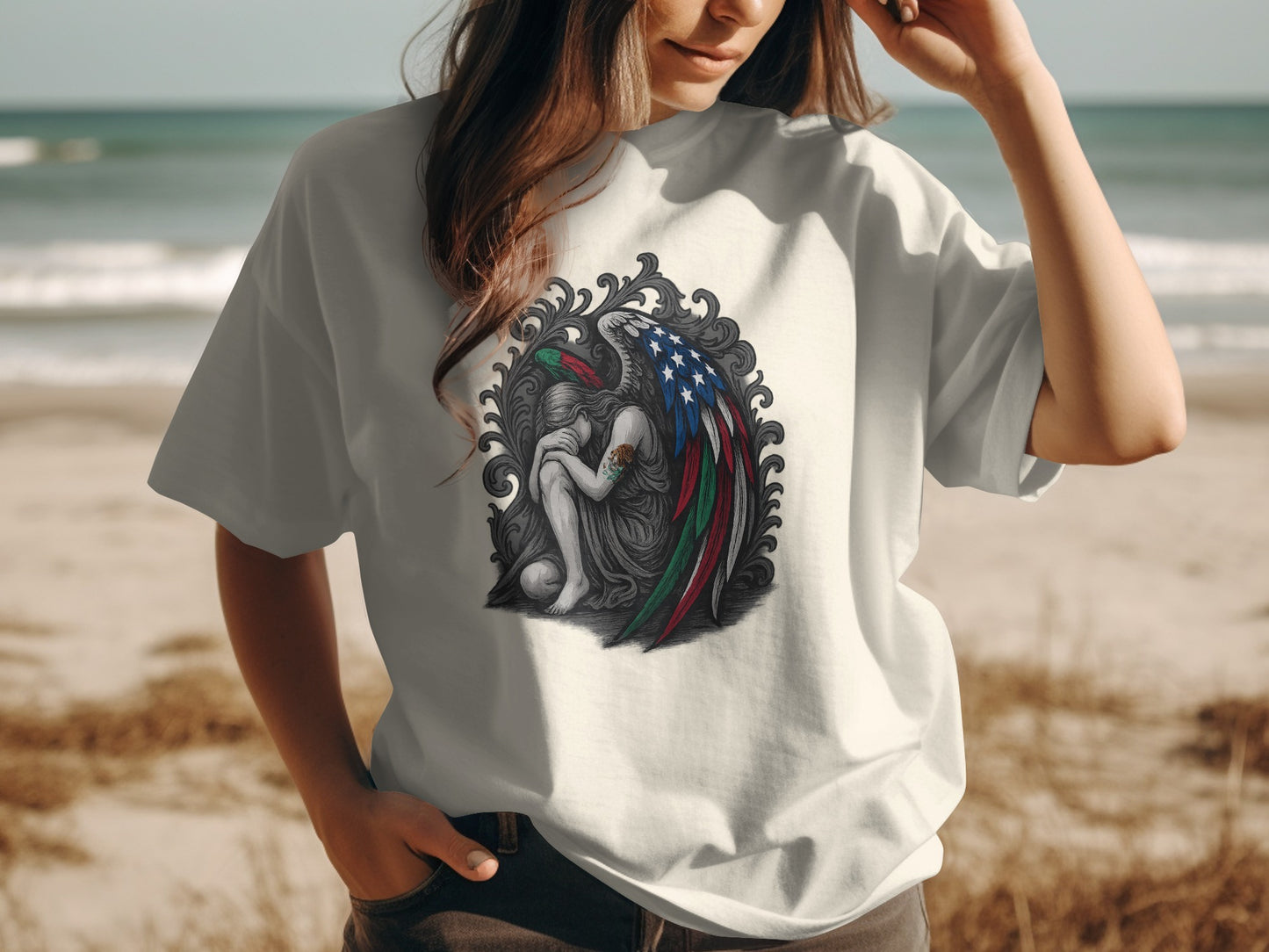Patriotic Guardian Angel Graphic Tee product