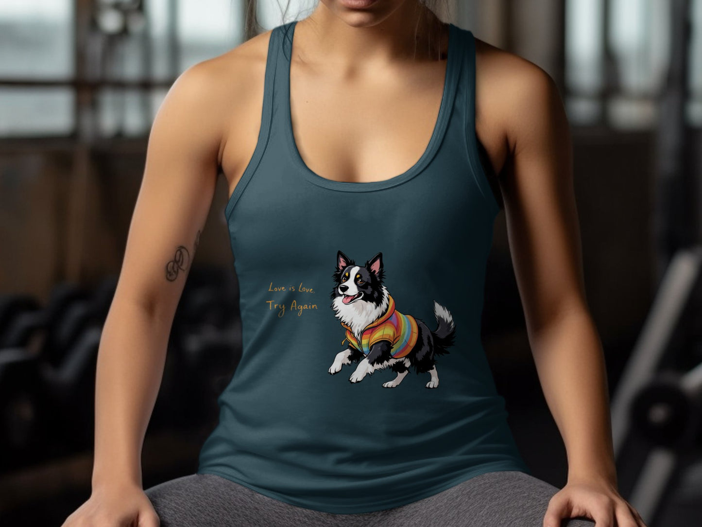 Learn Love Try Again Dog Graphic Tank Top product