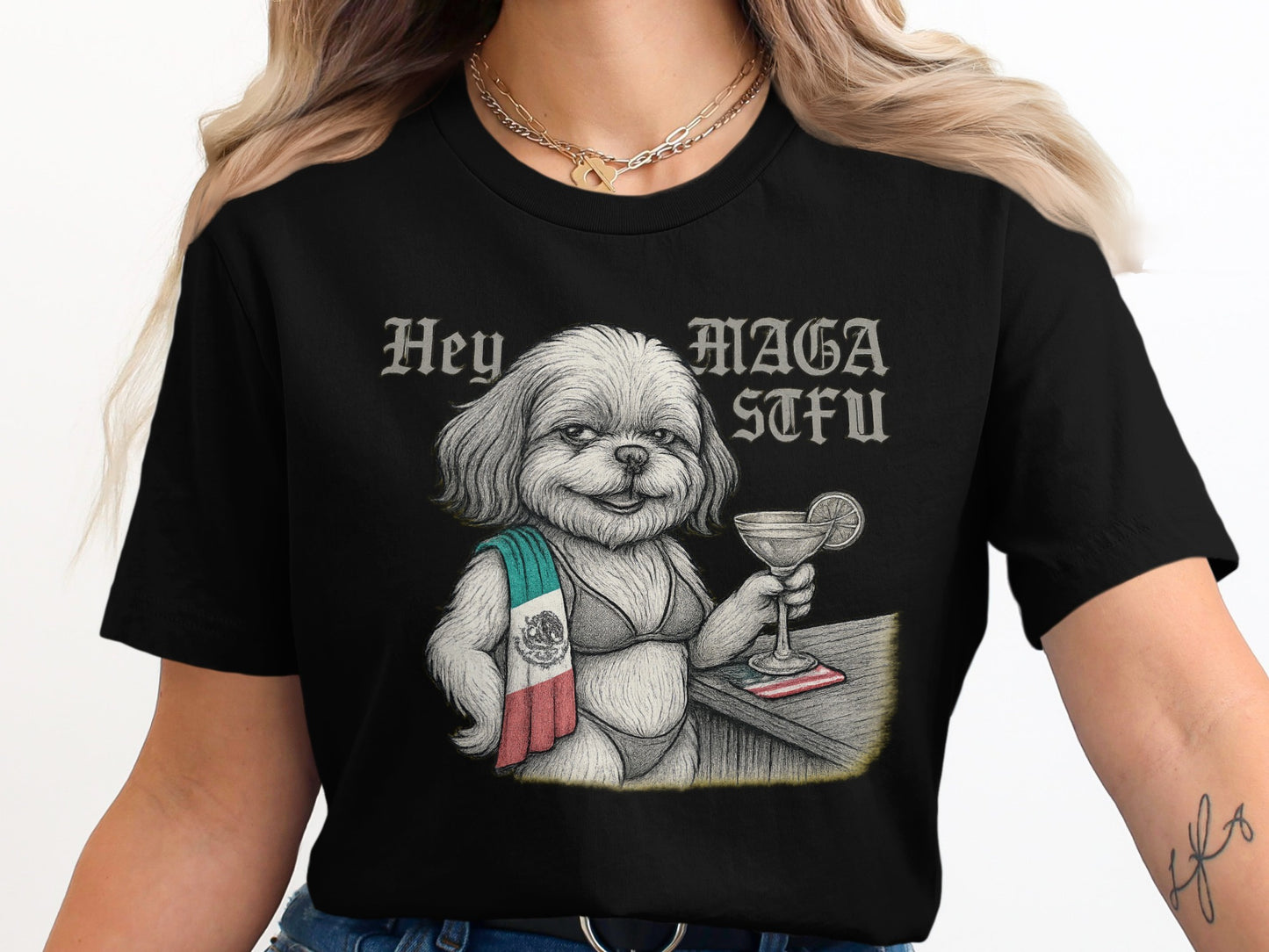 Hey MAGA SAFU Dog Drinking T-shirt product