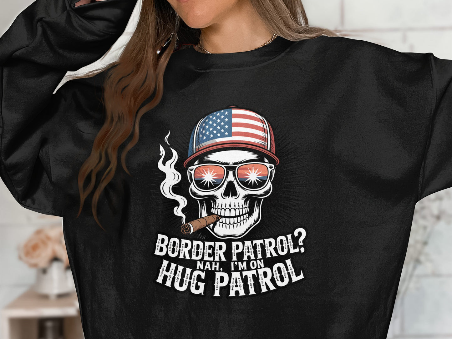 Border Patrol Nah I'm On Hug Patrol Skull product