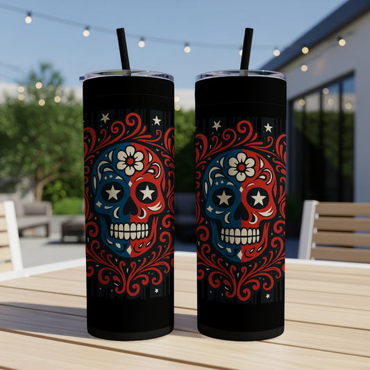 Colorful Day of the Dead Skull Tall Drinkware product type