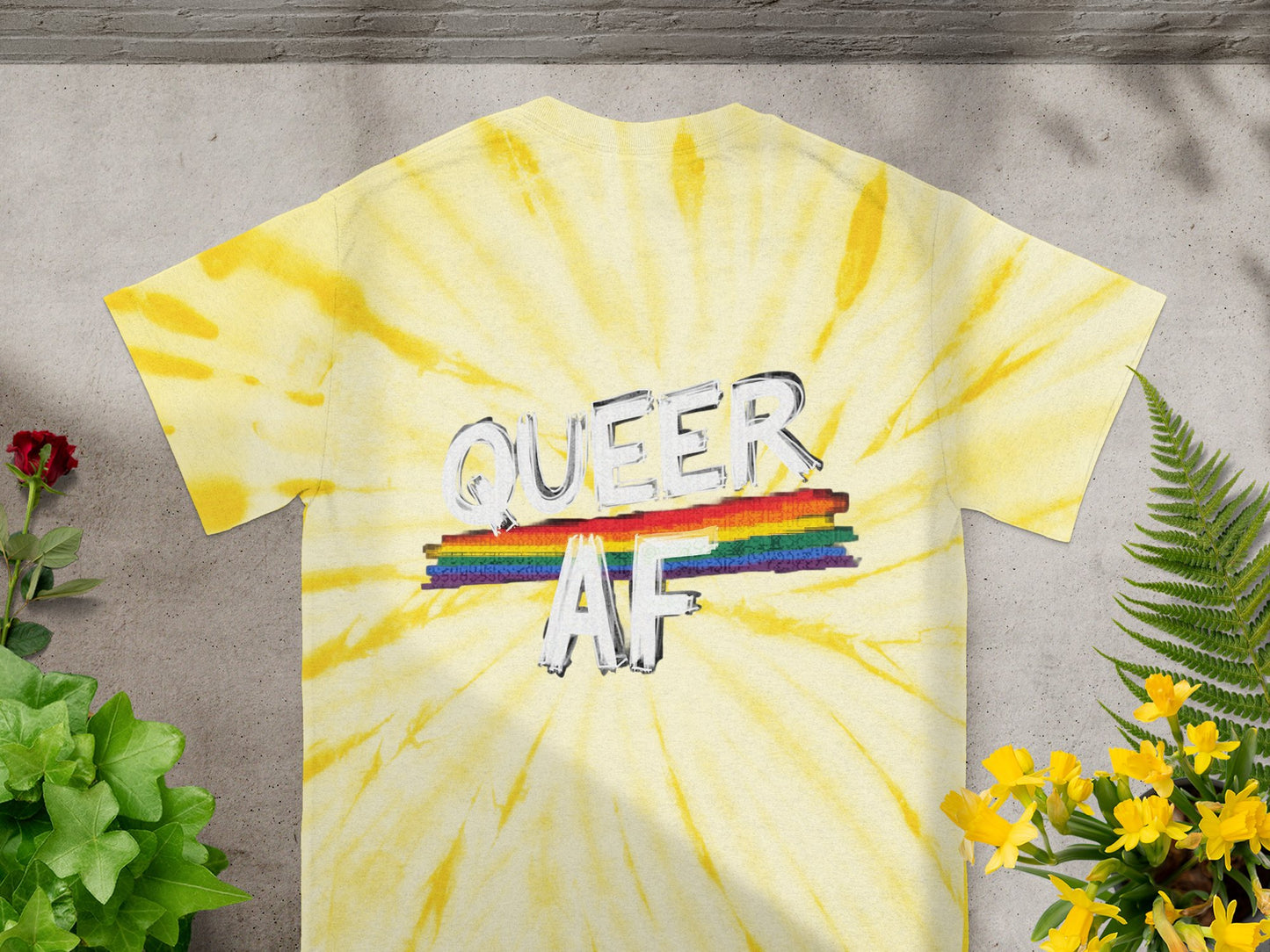 Queer AF Rainbow Design Tie Dye T-Shirt product type