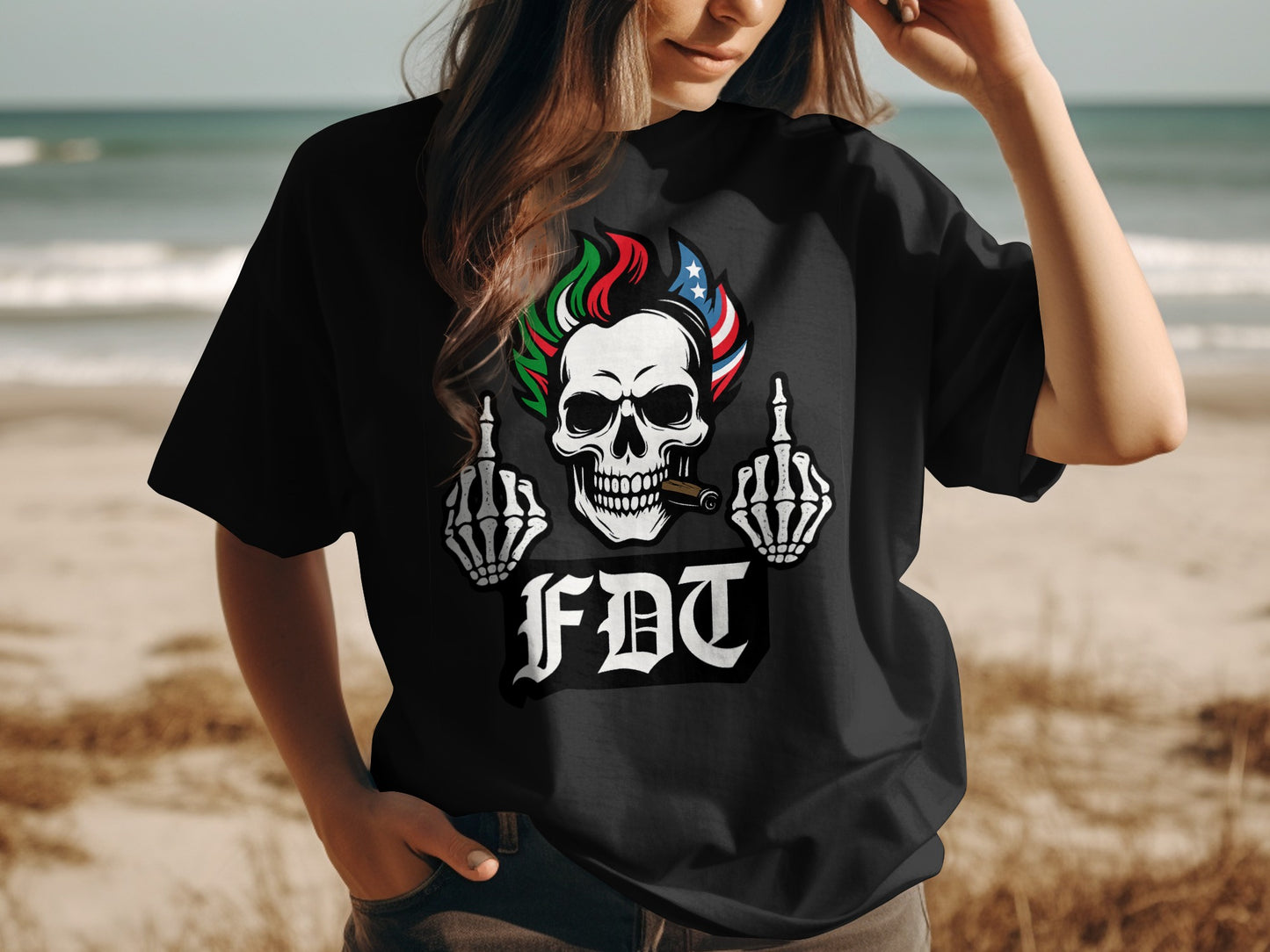 Bold Skull Design FDT Statement Tee Shirt product type