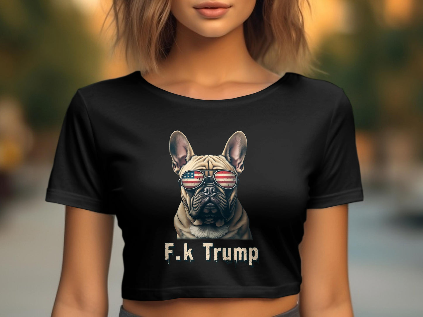 Patriotic French Bulldog Graphic Crop Top product
