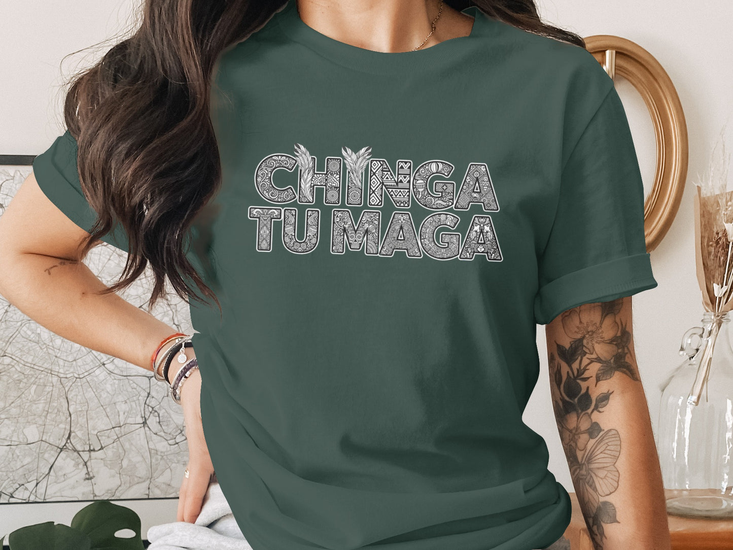 Chinga Tu Maga Graphic Statement Short Sleeve Tee product