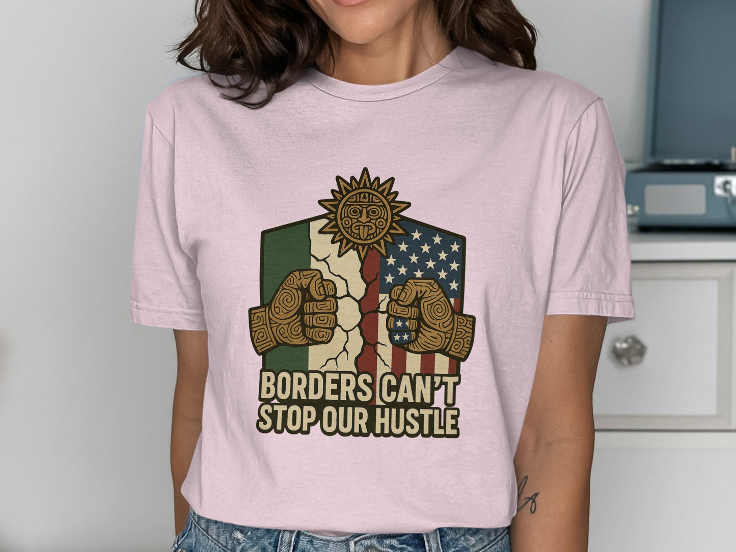 Borders Can't Stop Our Hustle Graphic T-shirt Product