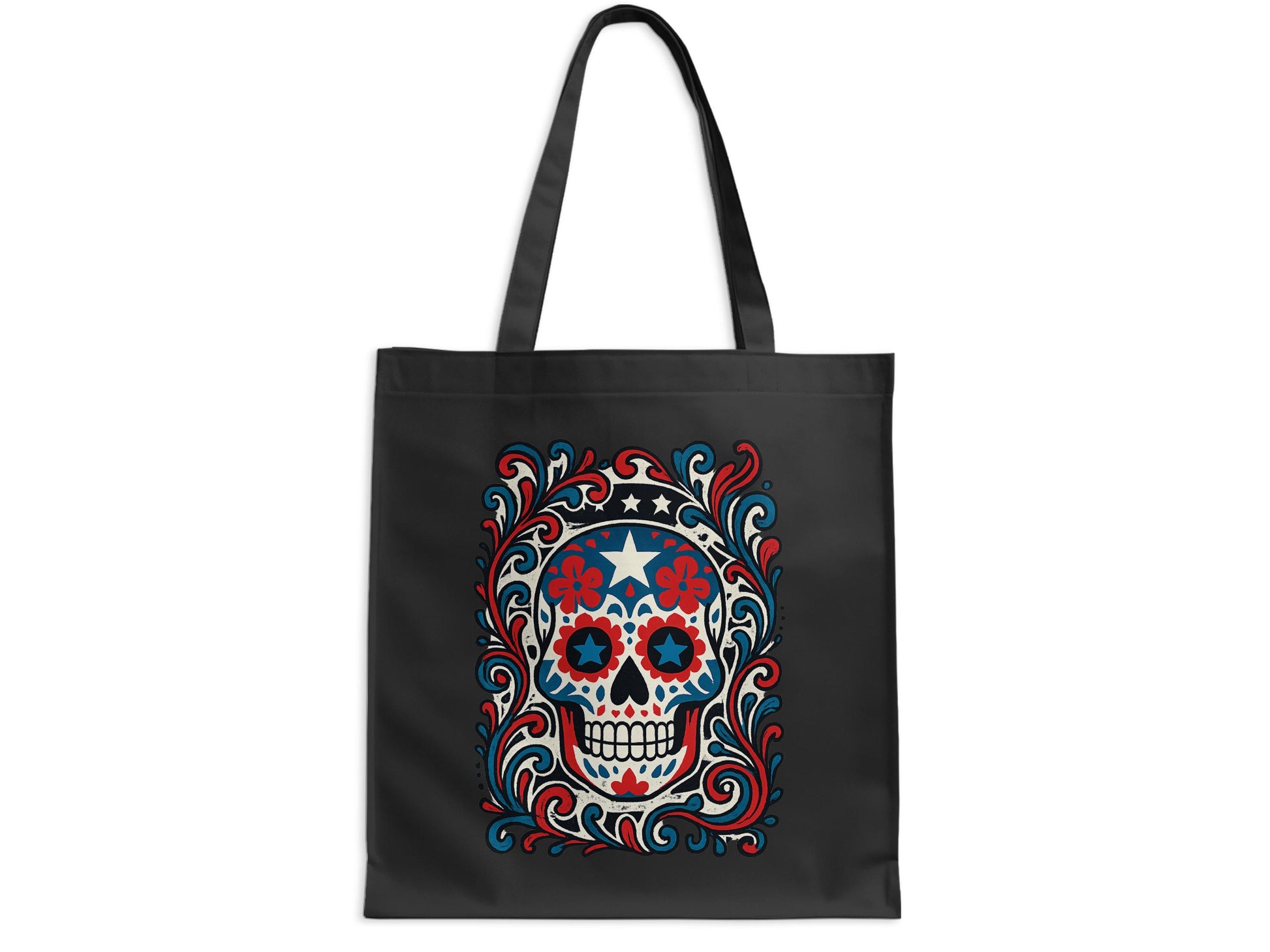 Colorful Day of the Dead Skull Tote Bag product type