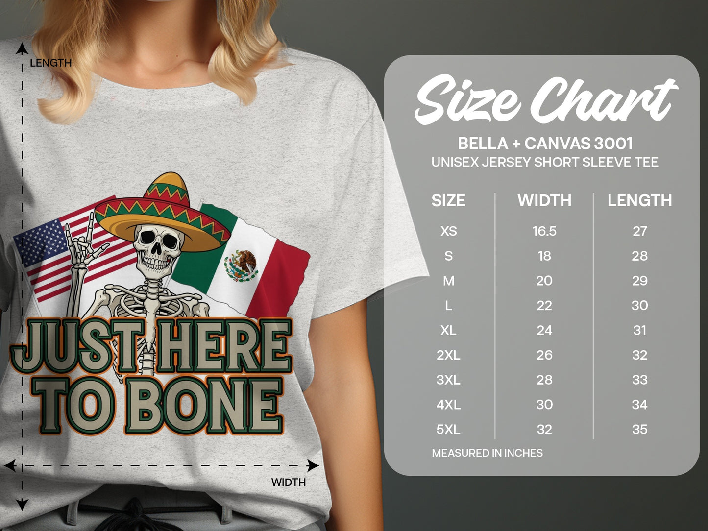 Just Here To Bone Skeleton With Flags T-Shirt product