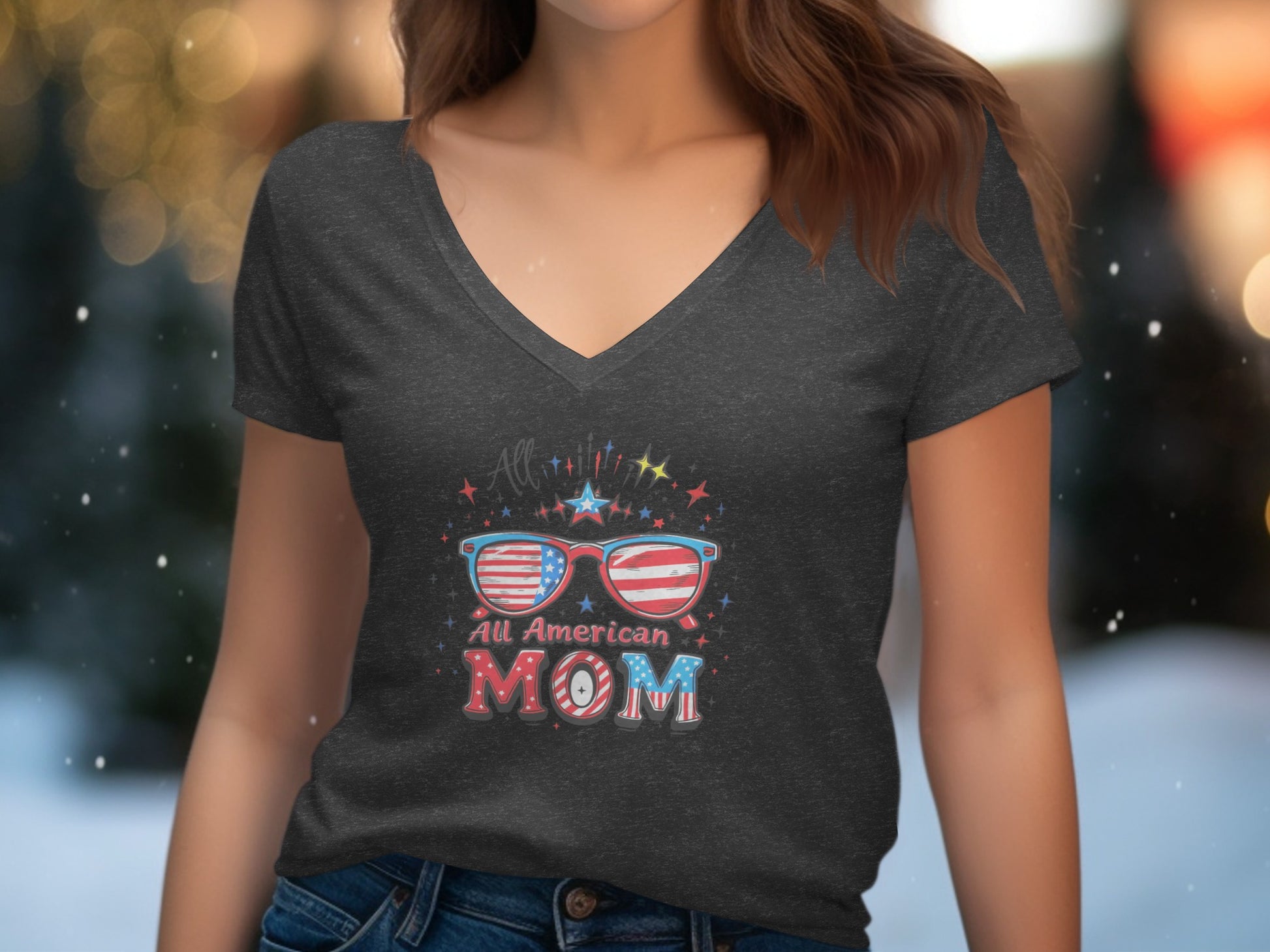 All American Mom Patriotic Themed Graphic T-Shirt product