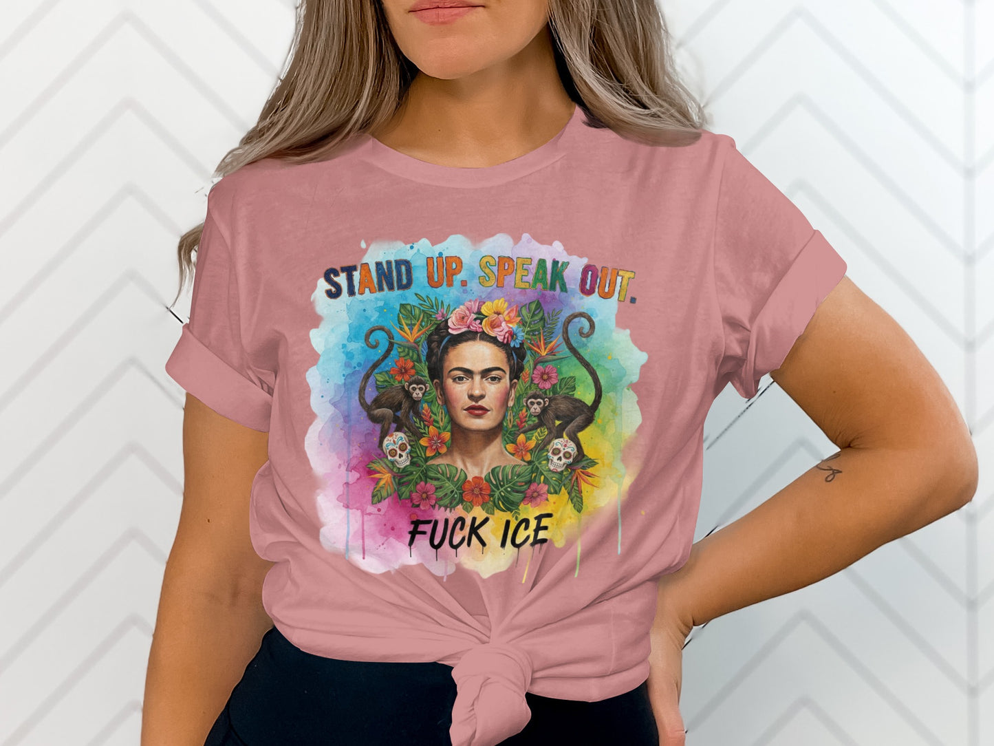 Stand Up Speak Out Fuck ICE graphic t-shirt product