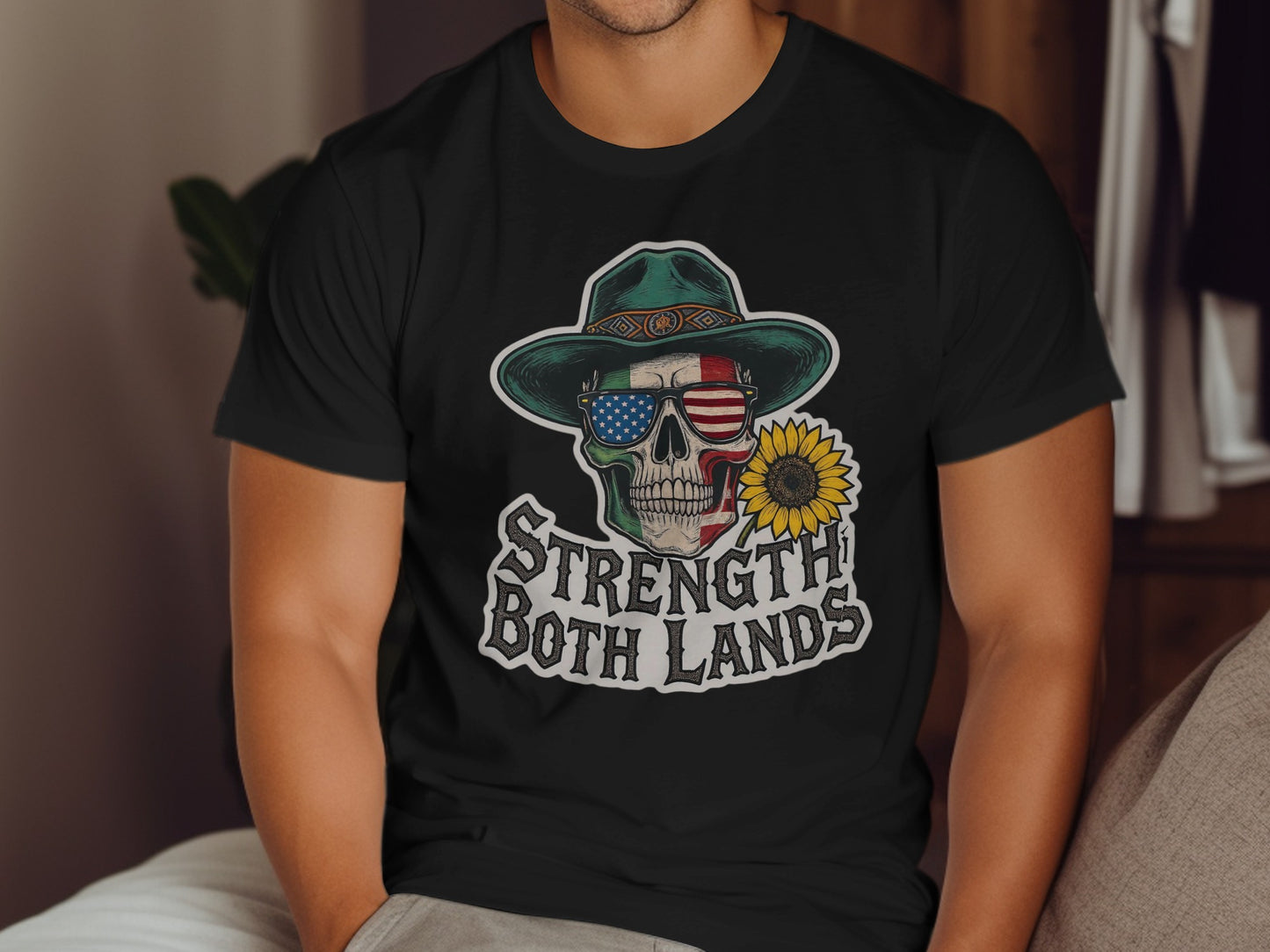 Strength Both Lands Skull Graphic T-Shirt product type