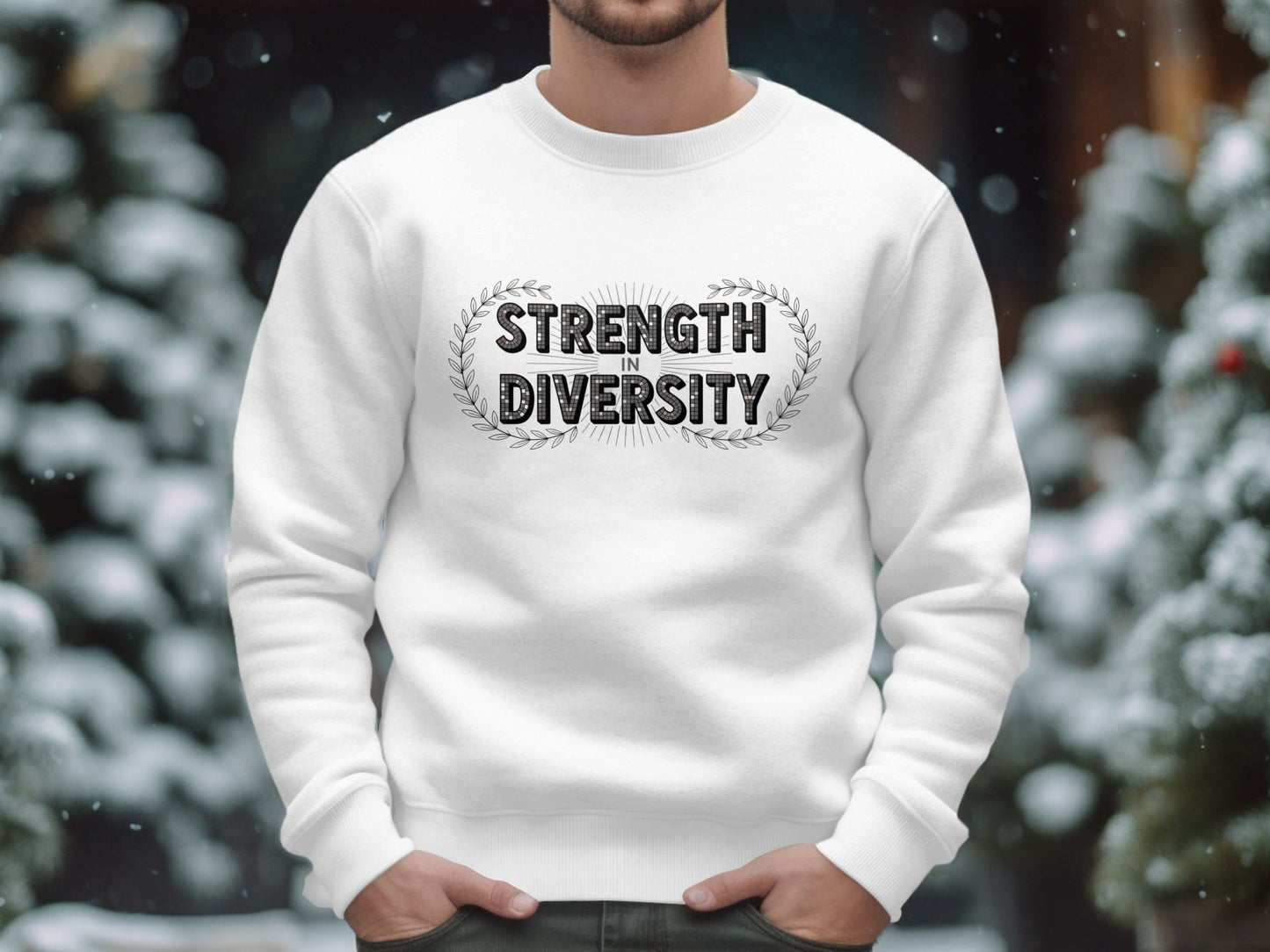 Strength in Diversity Printed White Sweatshirt product
