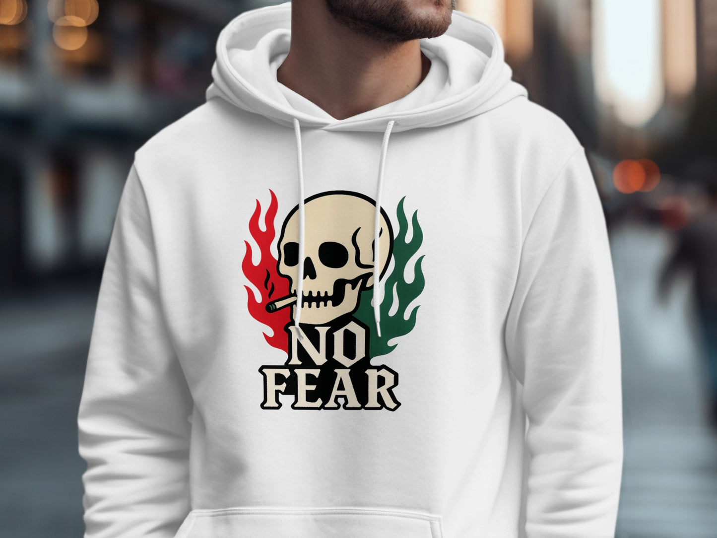 Skull Design No Fear Graphic Print Hoodie product type