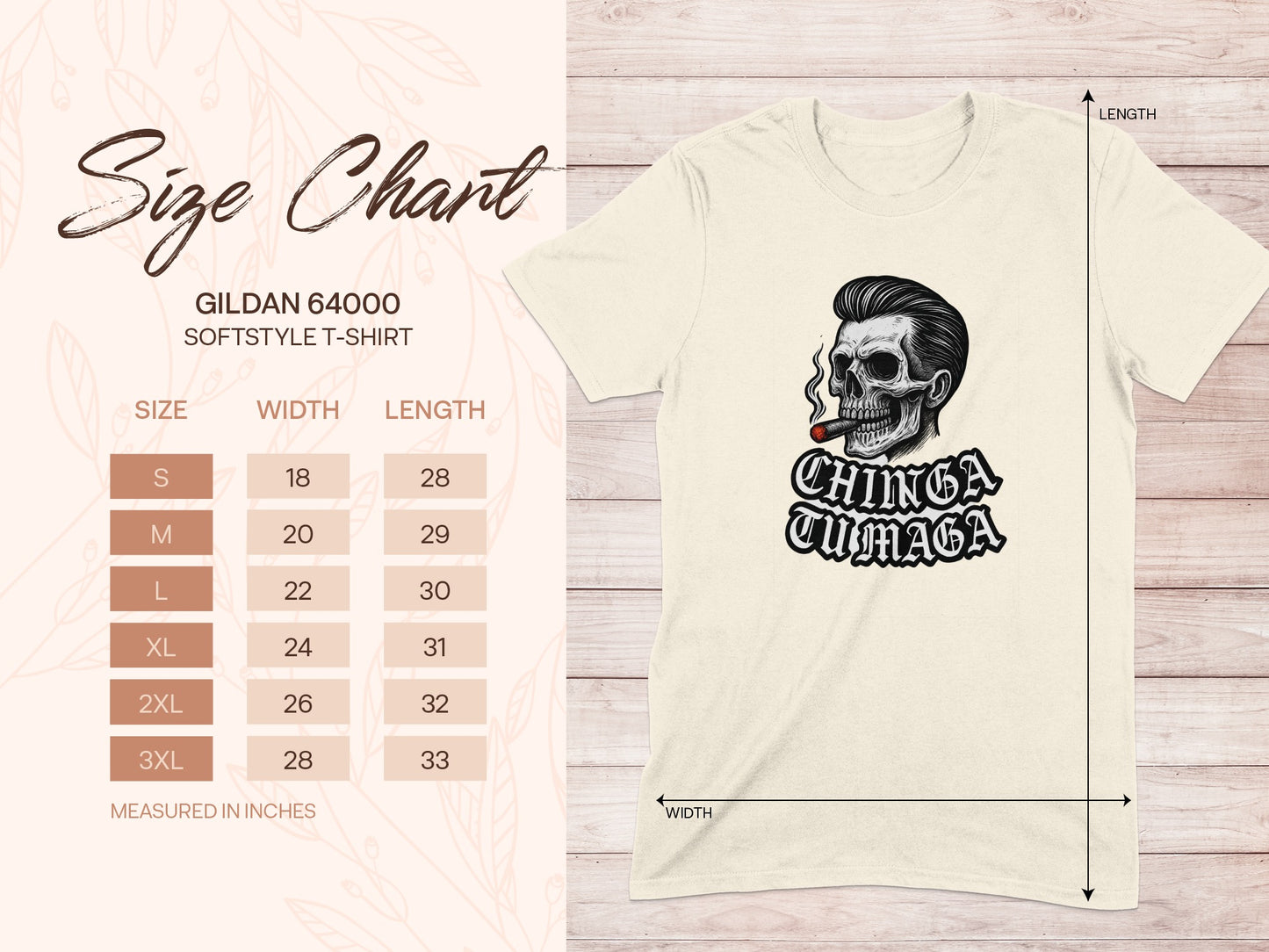 Chinga Tumaga Skull Design Gildan 64000 T-shirt product type