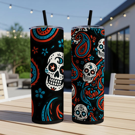Colorful Skull Paisley Design Tumbler Cup product type