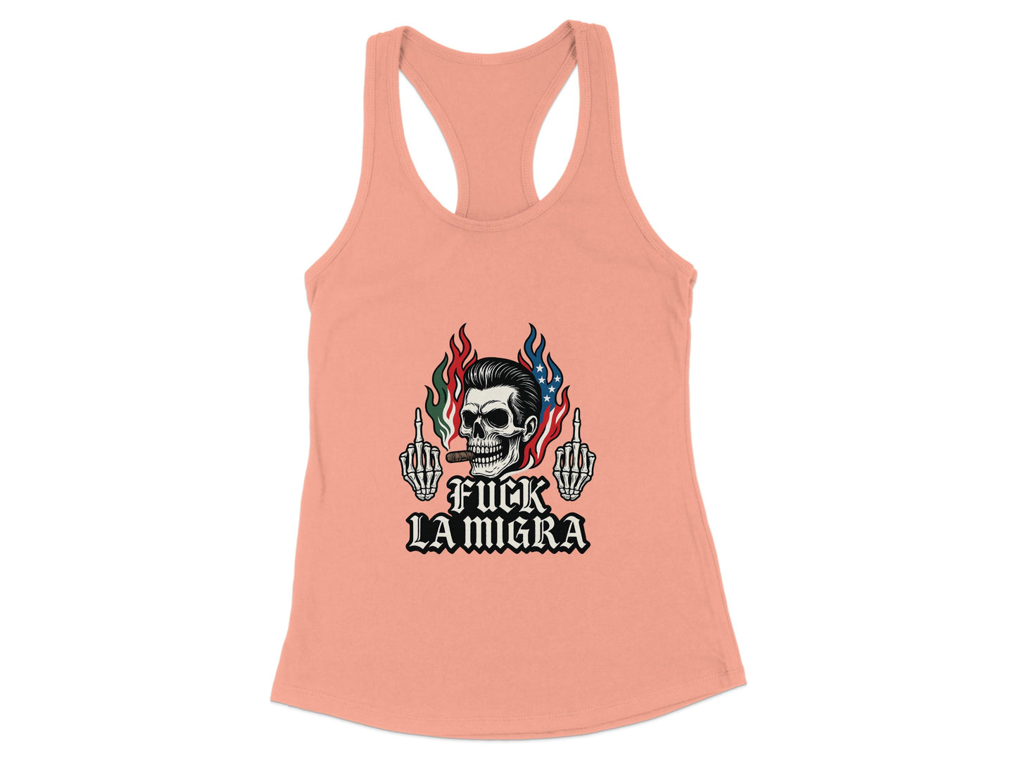Fuck La Migra Skull Graphic Racerback Tank product