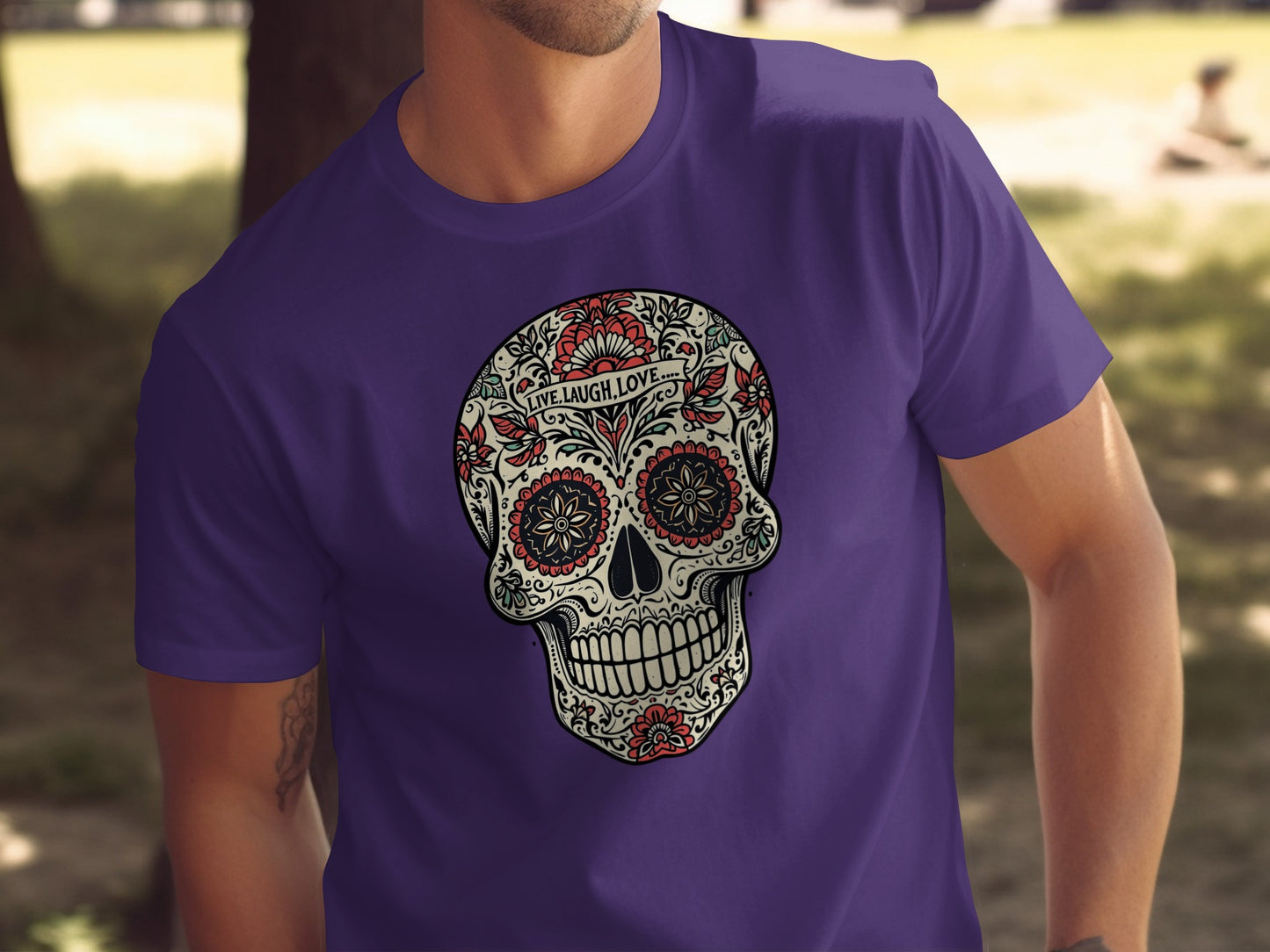 Live Laugh Love Skull Graphic T-Shirt product type