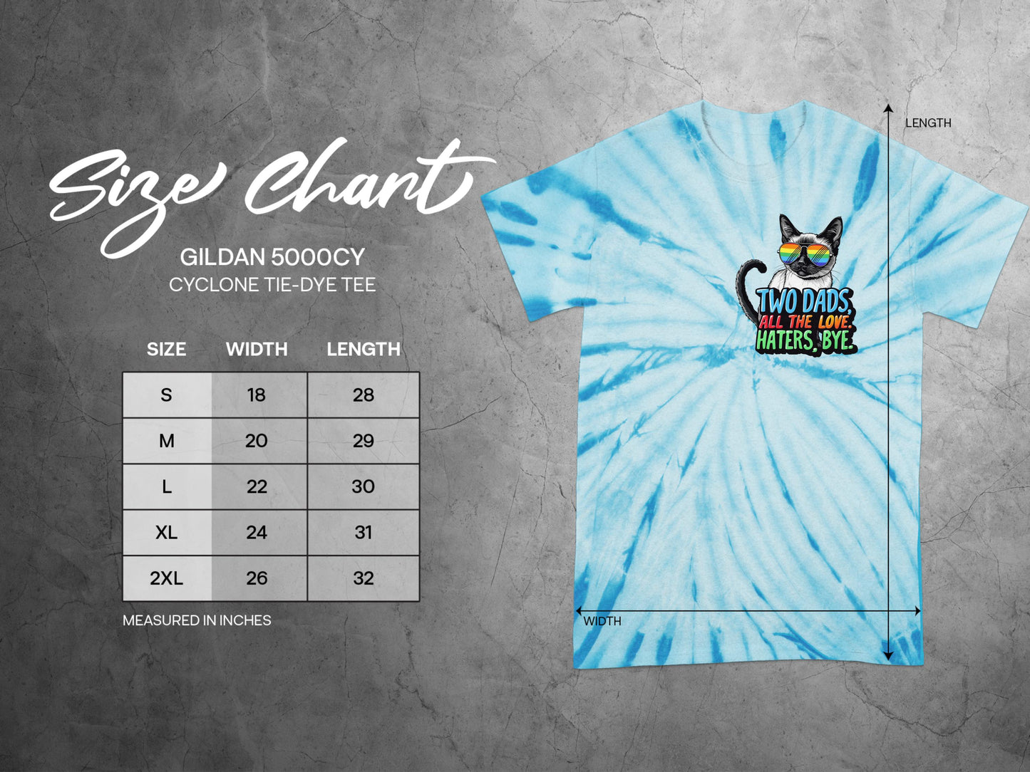 Cyclone Tie-dye Tee Two Dads Cat Graphic product type