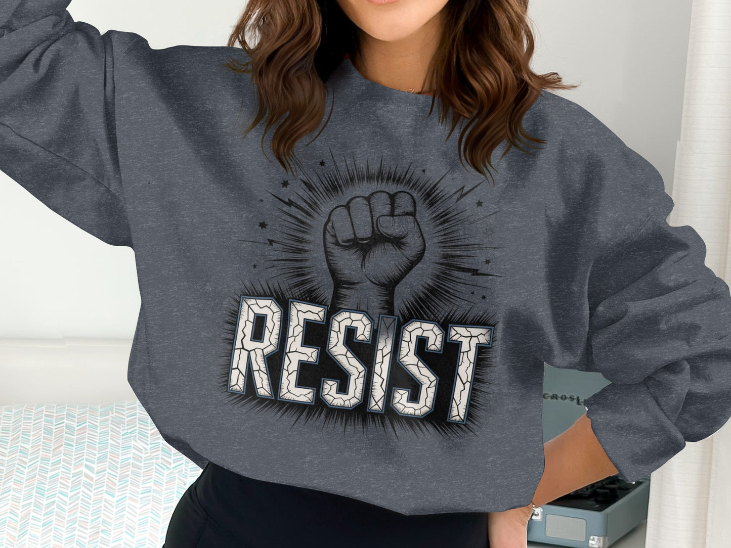 Stand Strong Resist Message Graphic Sweatshirt product
