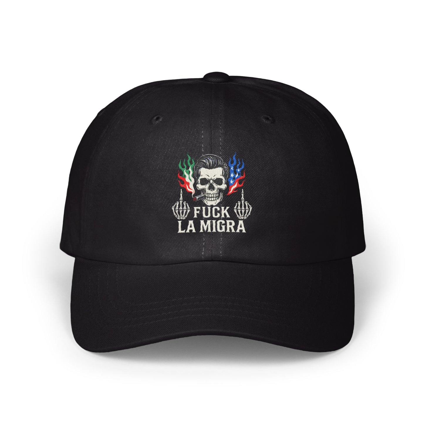 Skull Embroidered Fuck La Migra Hat Product
