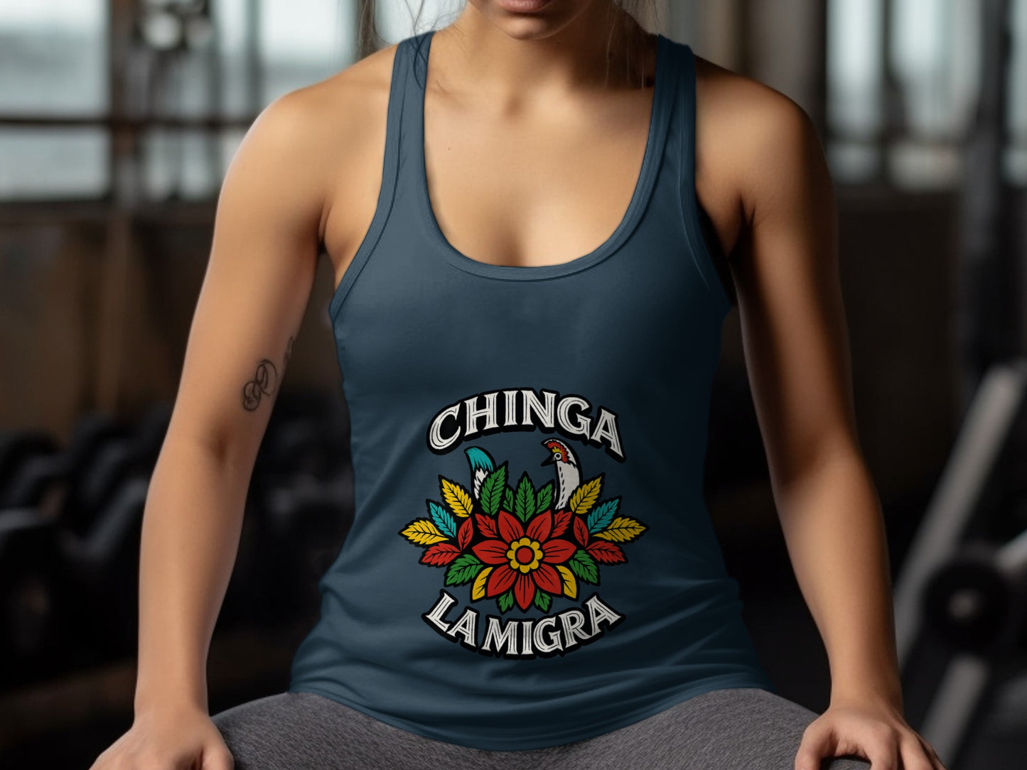 Chinga La Migra Floral Art Women's Tank Top product