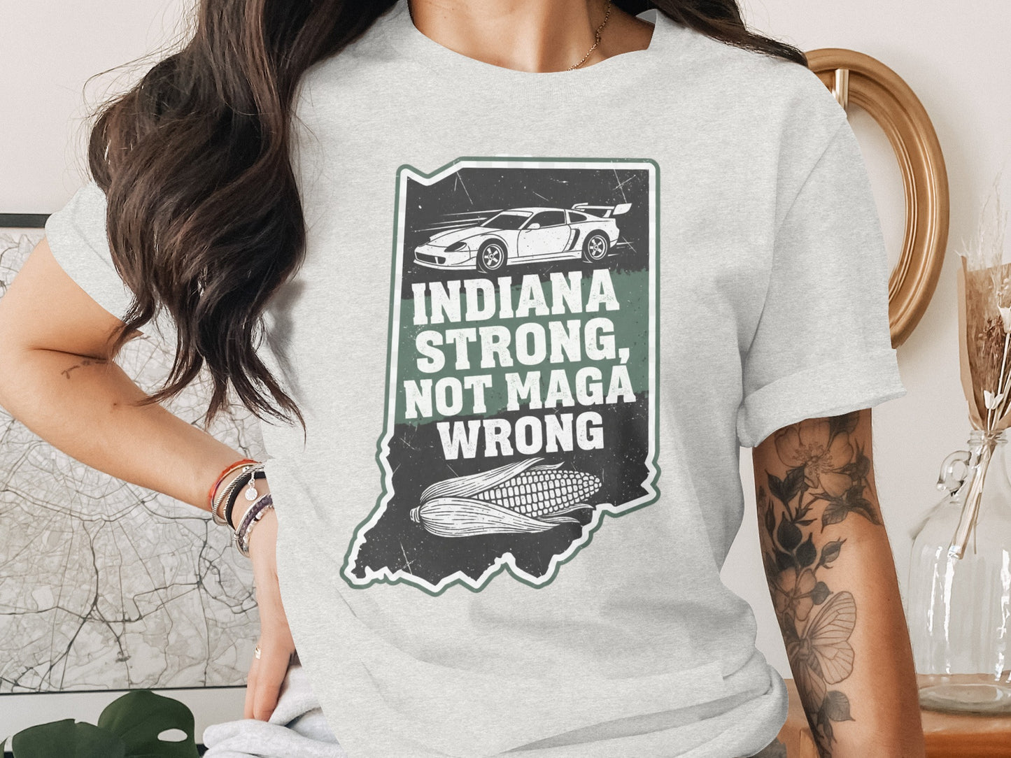 Indiana Strong Not Maga Wrong graphic product