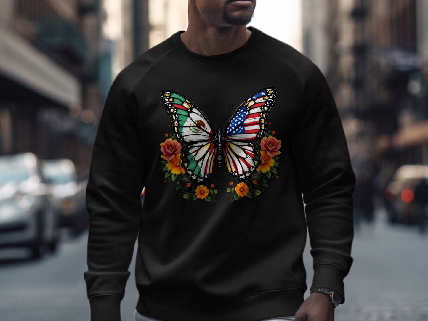 Patriotic Butterfly Print Sweatshirt stylish product