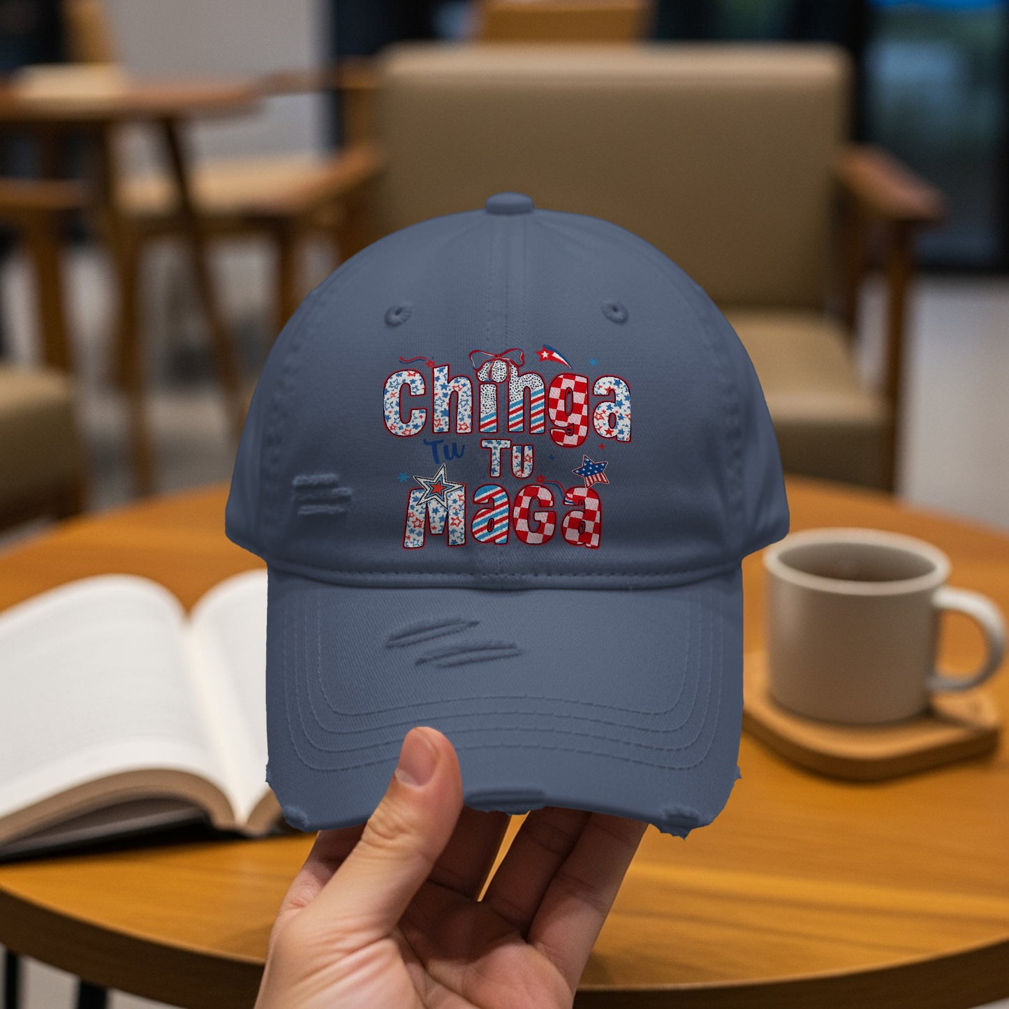 Chinga Tu Maga Distressed Cap Stylish Hat Product