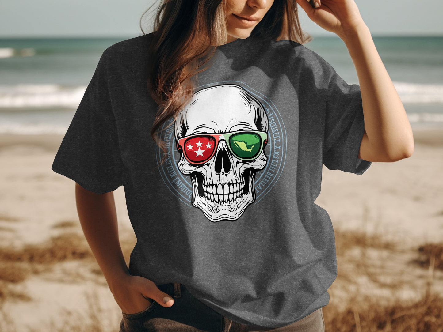 Skull With 3D Glasses Graphic Design T-shirt product