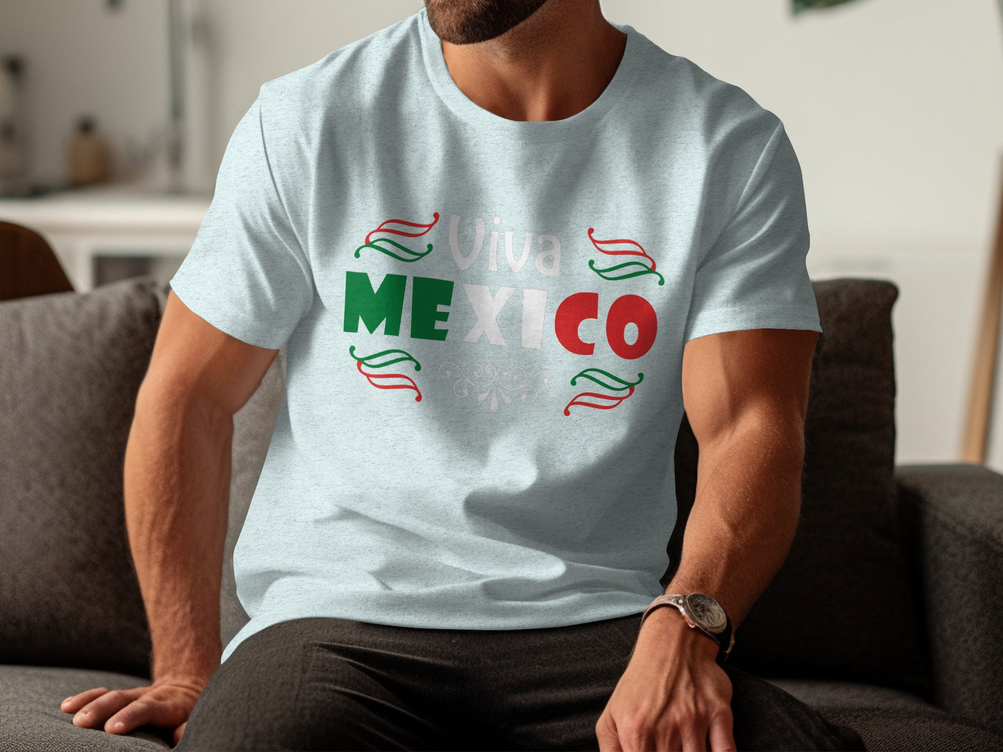 Viva Mexico Lettering and Flag Colors Design product type
