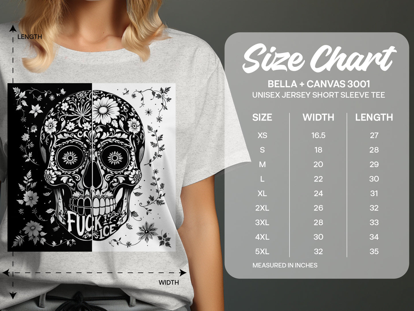 Floral Skull Design Unisex Jersey Short Sleeve Tee product type