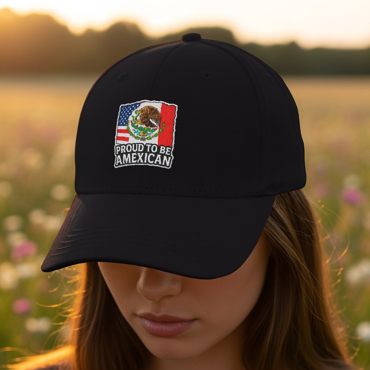Proud to Be American Embroidered Black Cap product