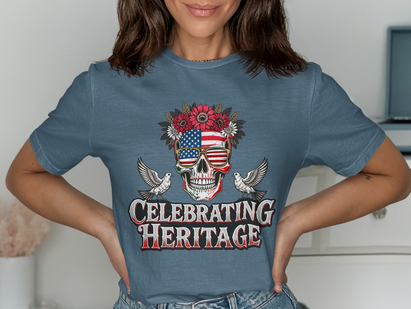 Celebrating Heritage Skull Design Graphic T-Shirt Product