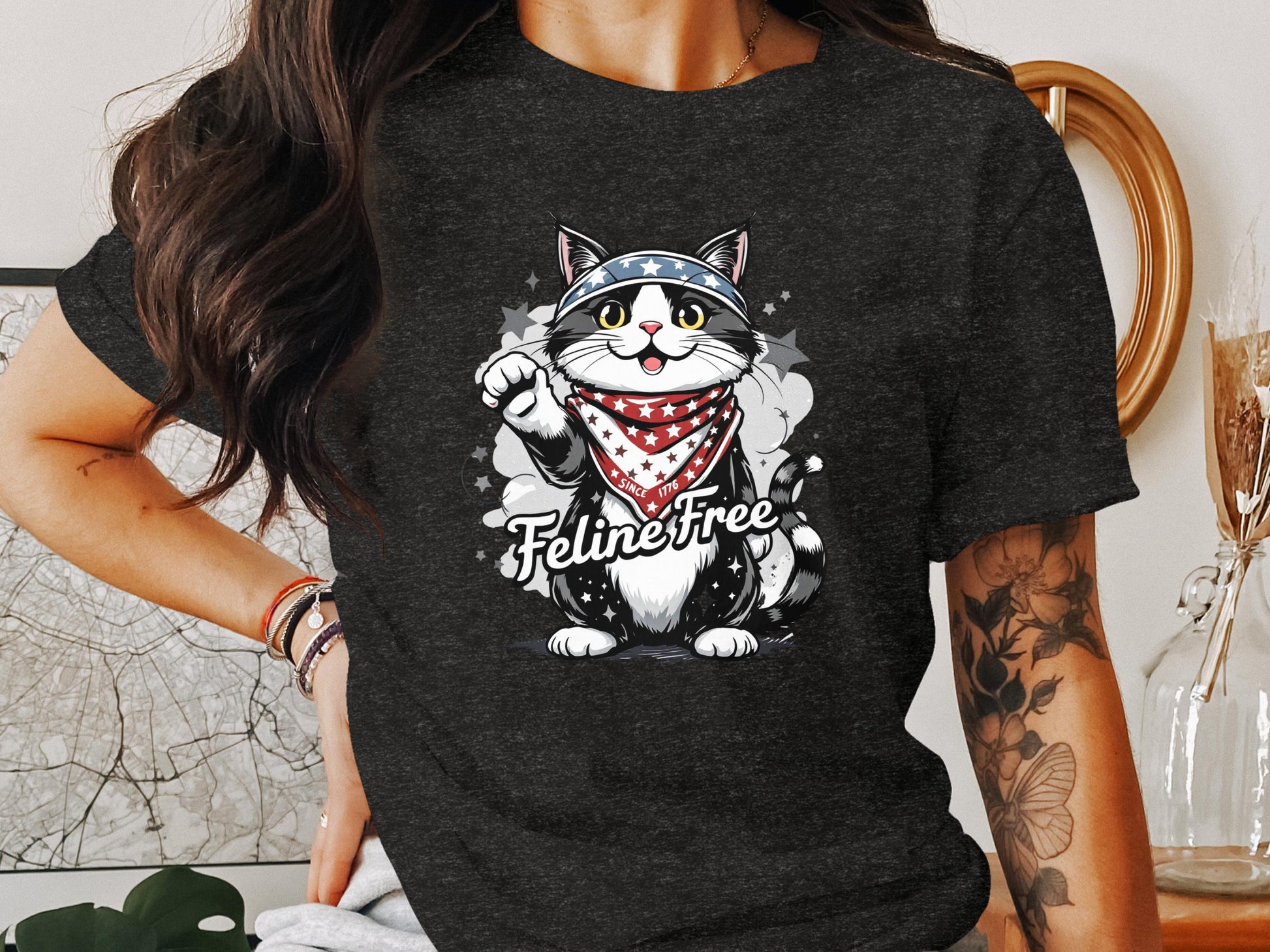 Feline Free Cat Graphic Women's Casual T-Shirt product type