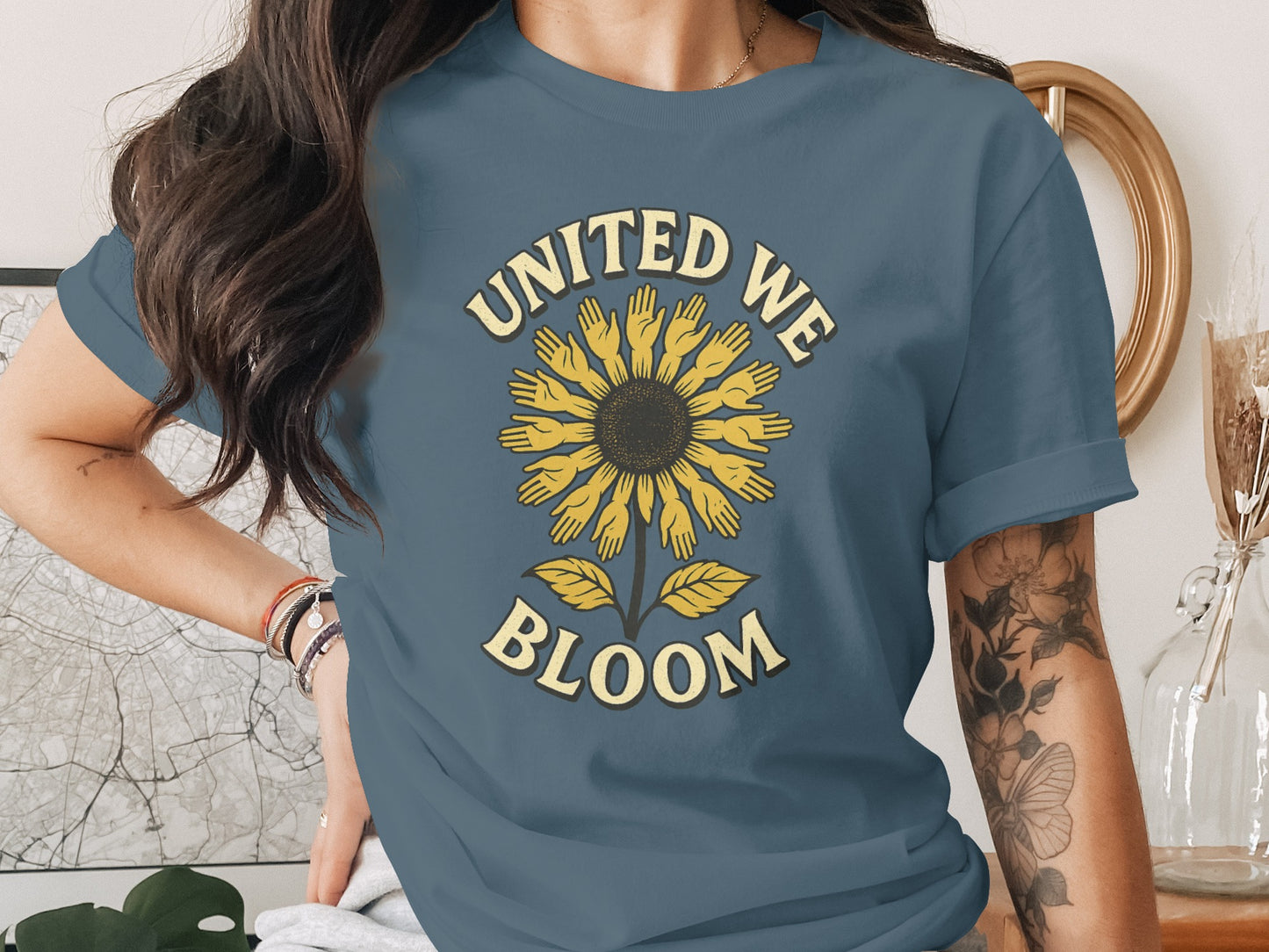 United We Bloom Graphic Tee Shirt product type