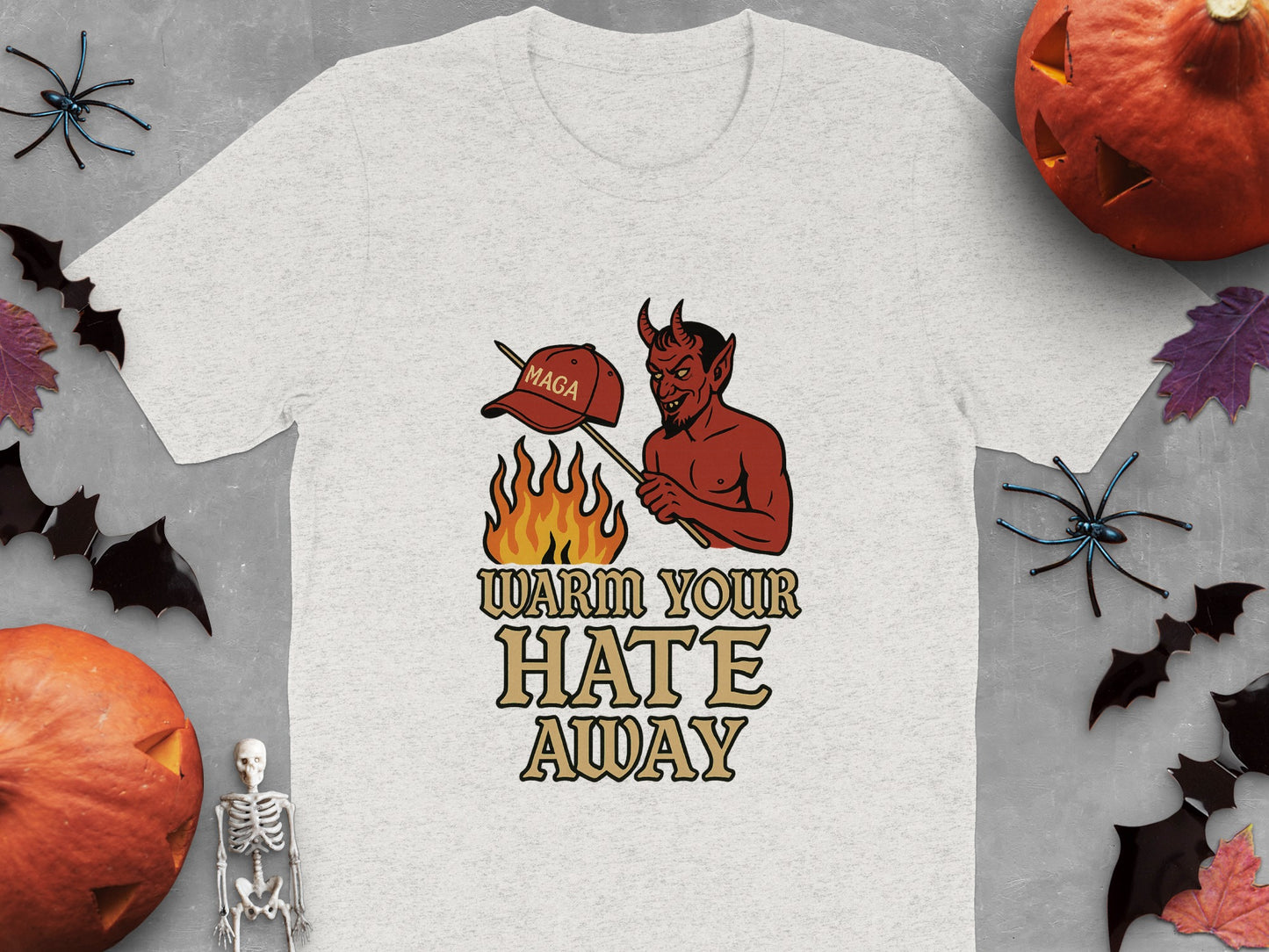 Warm Your Hate Away Devil Graphic T-shirt product type