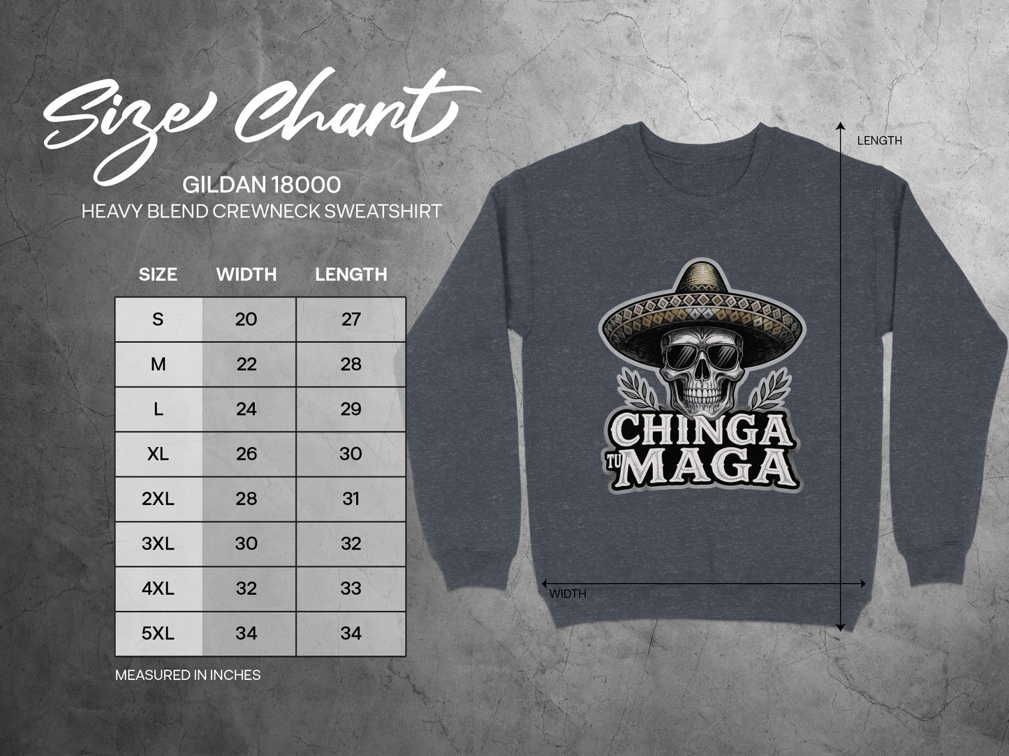 Chinga Tu Maga Skull Sweatshirt Unique Apparel product