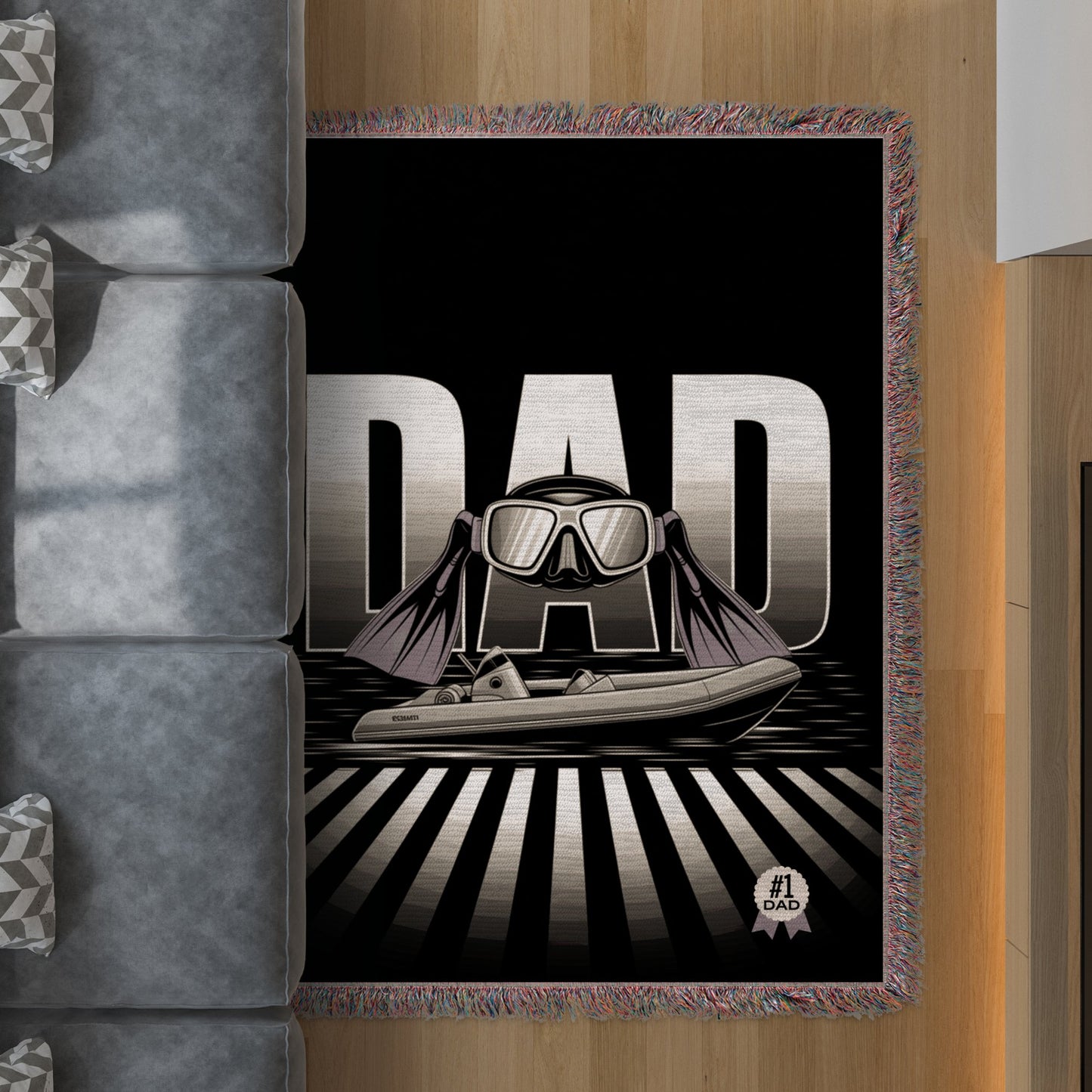 Scuba Diving Dad Themed Amazing Decorative Rug product type