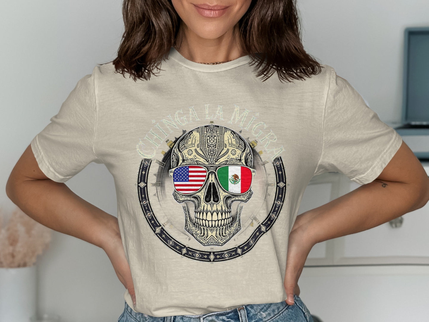 Chingala Migra Skull Graphic Tee Statement Shirt product