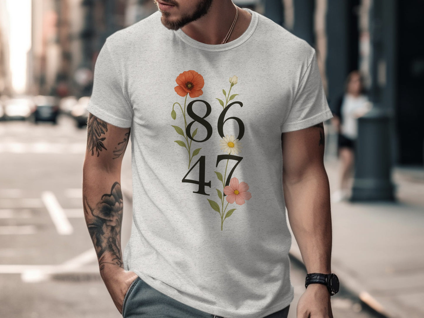 Stylish White Graphic Tee with Number Print T-shirt