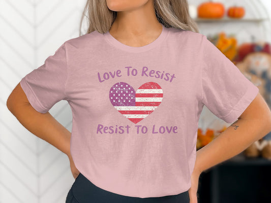 Love To Resist Resist To Love Heart T-shirt