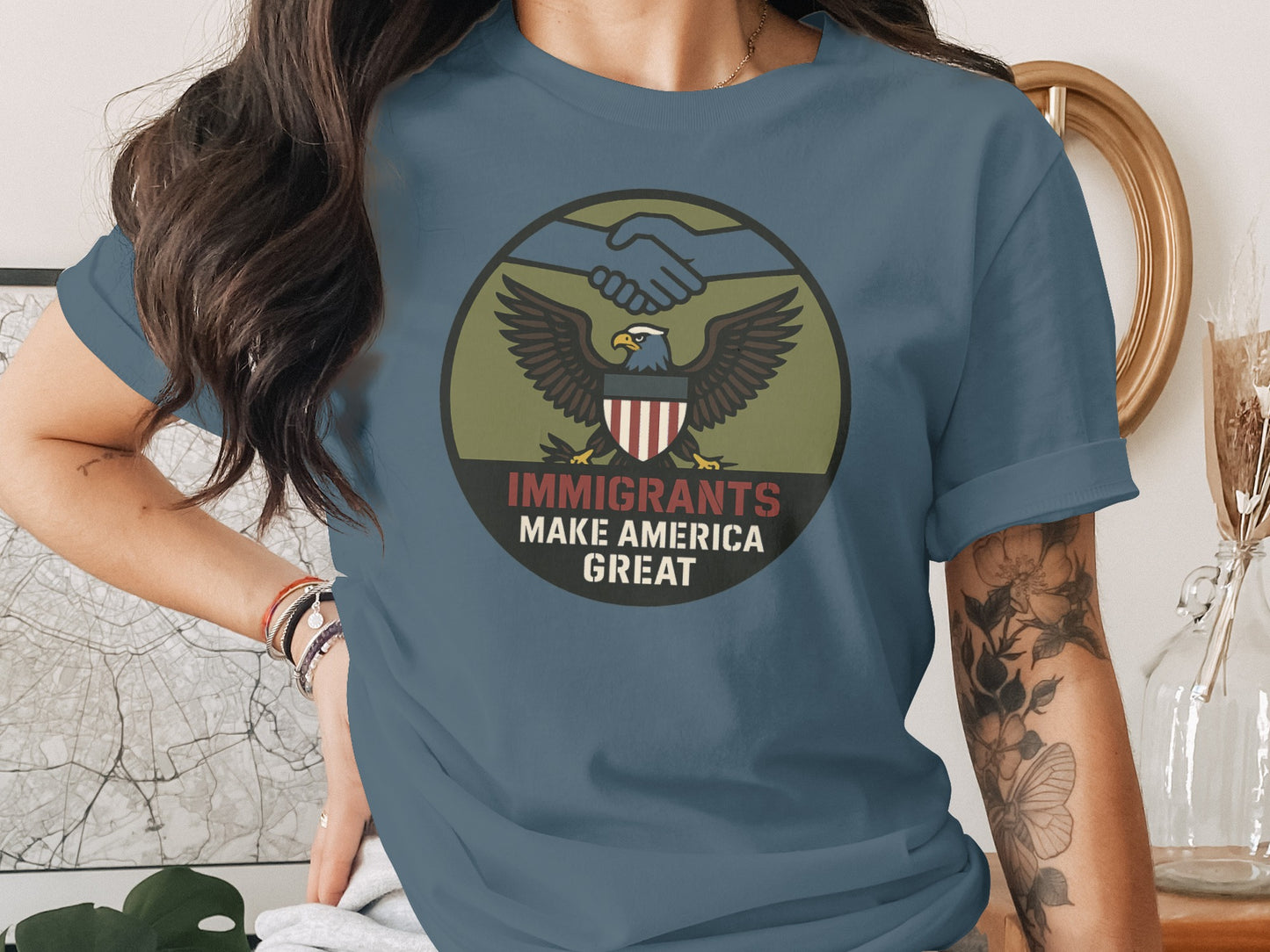Immigrants Make America Great Eagle Design Shirt product