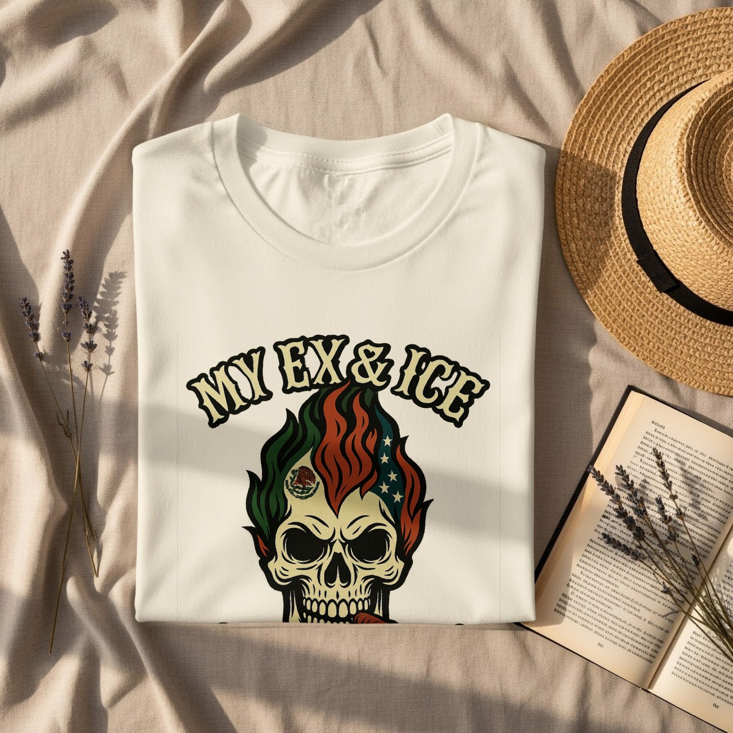 My Ex & Ice Skeleton Design Graphic Printed T-shirt product type