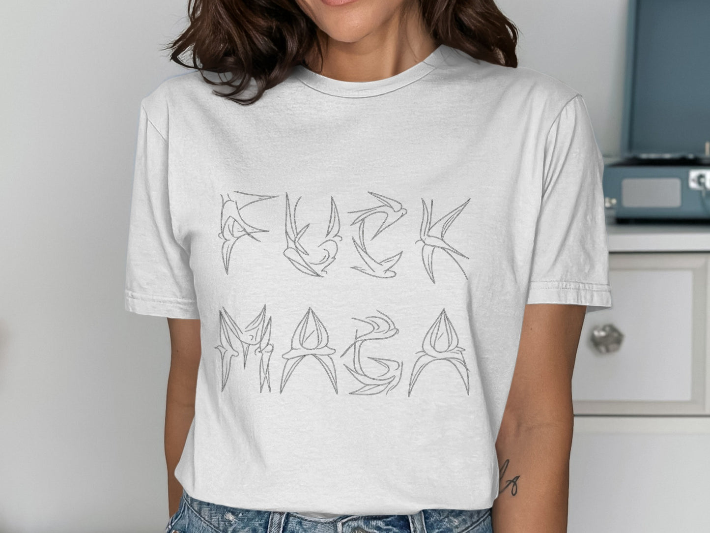 Bold Statement Artistic Text Graphic T-shirt product