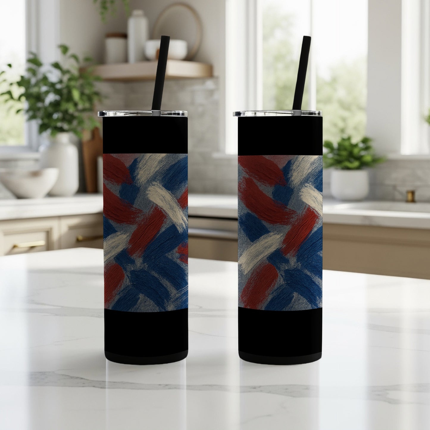 Abstract Multi-Colored Patterned Tumbler product