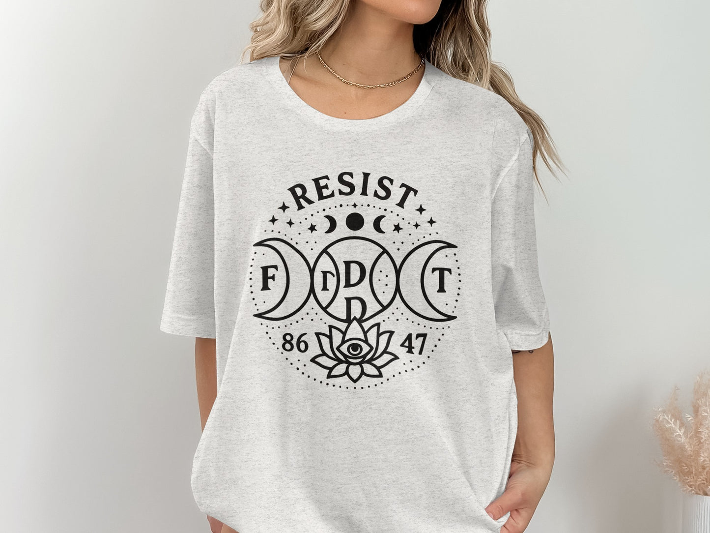 Resist Moon Phases Graphic Print T-Shirt product type