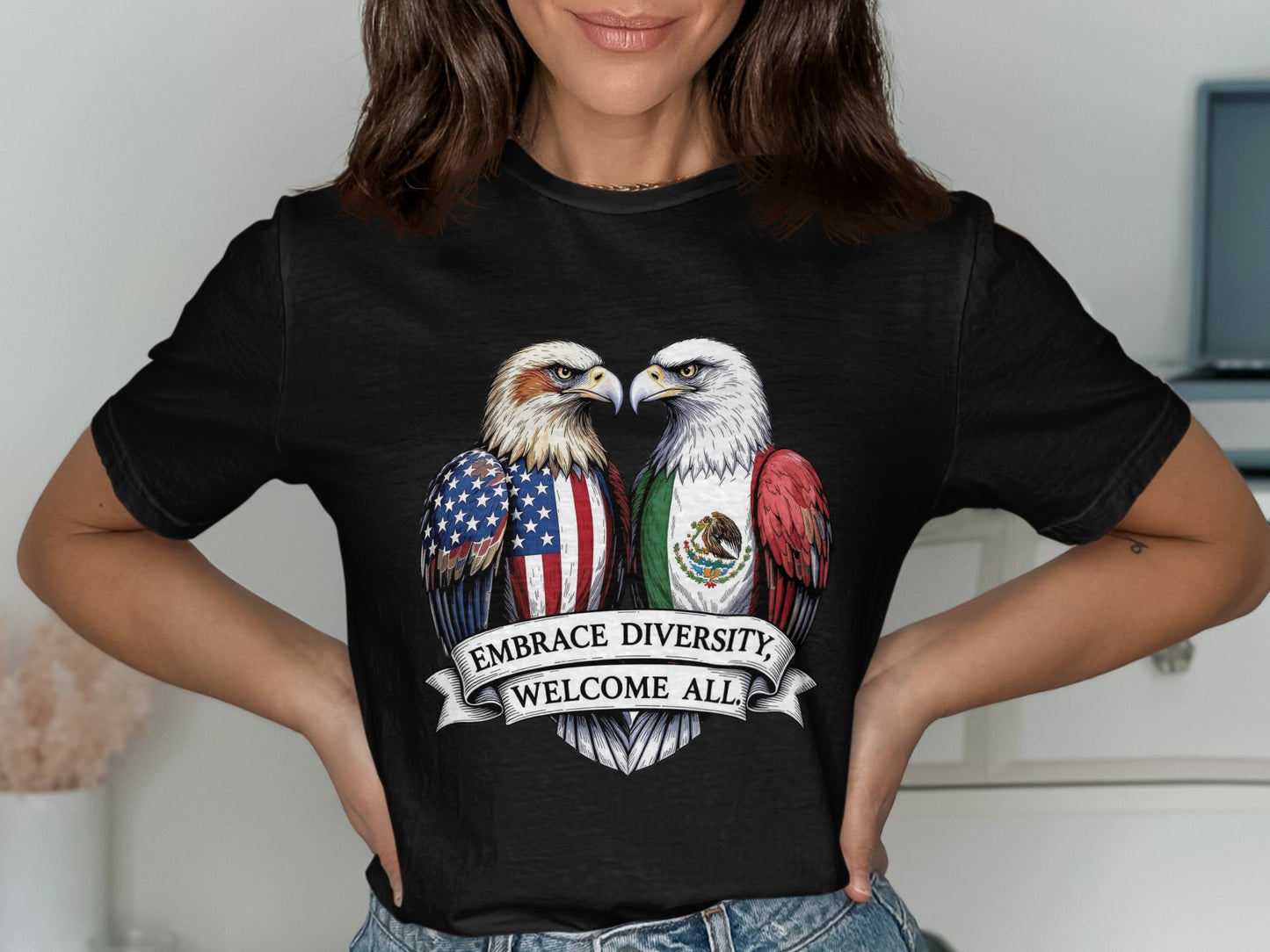Embrace Diversity Welcome All Eagle Graphic T-shirt product