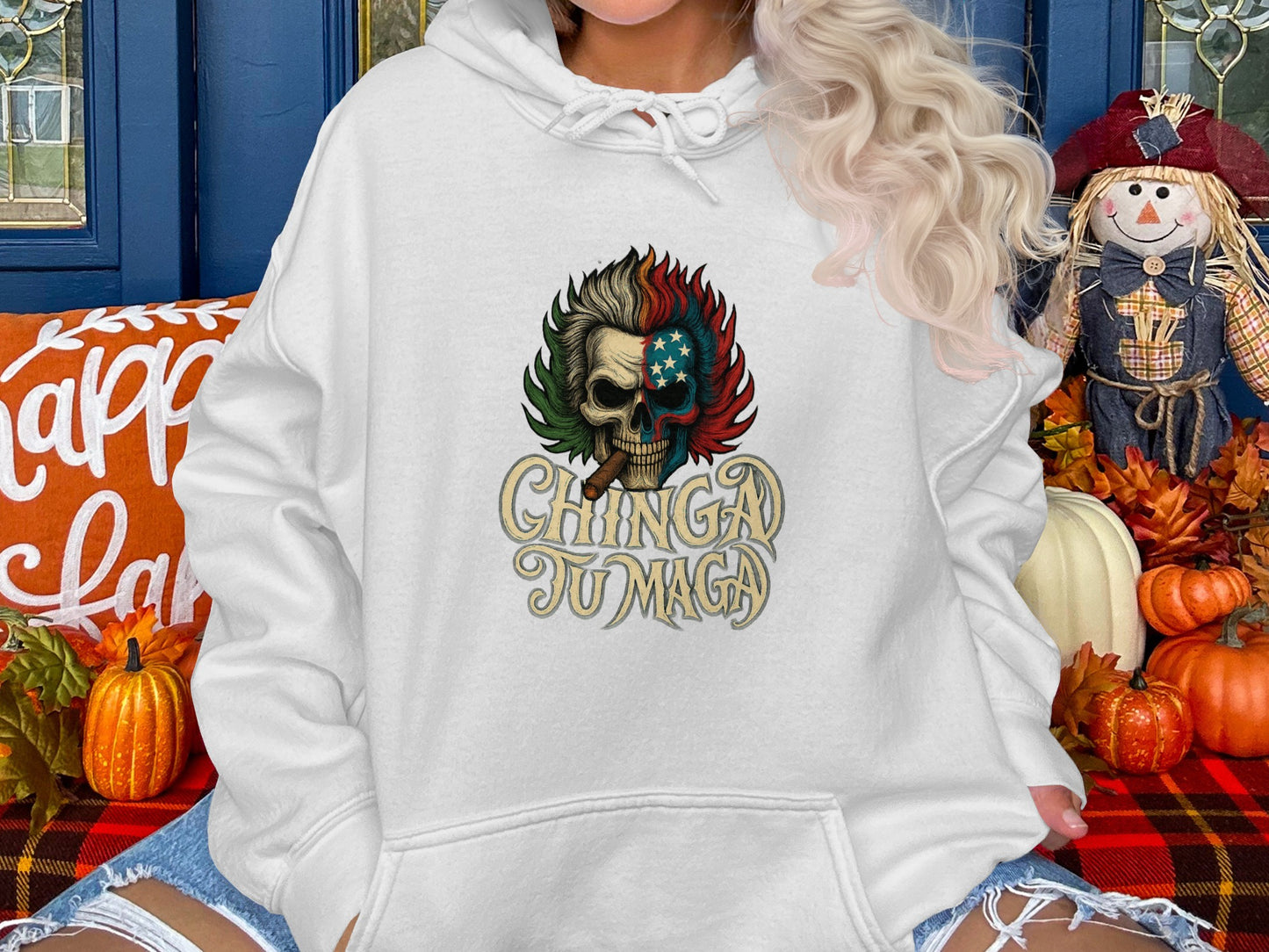 Stylish Graphic Hoodie Chingad Tumaga Skull Art product
