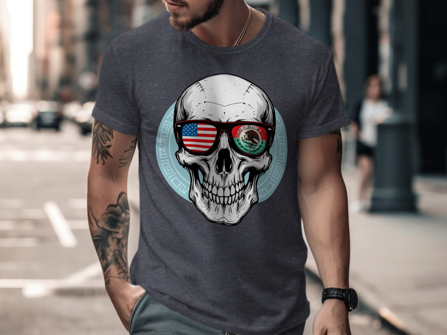 Patriotic Skull with Sunglasses Graphic T-Shirt product
